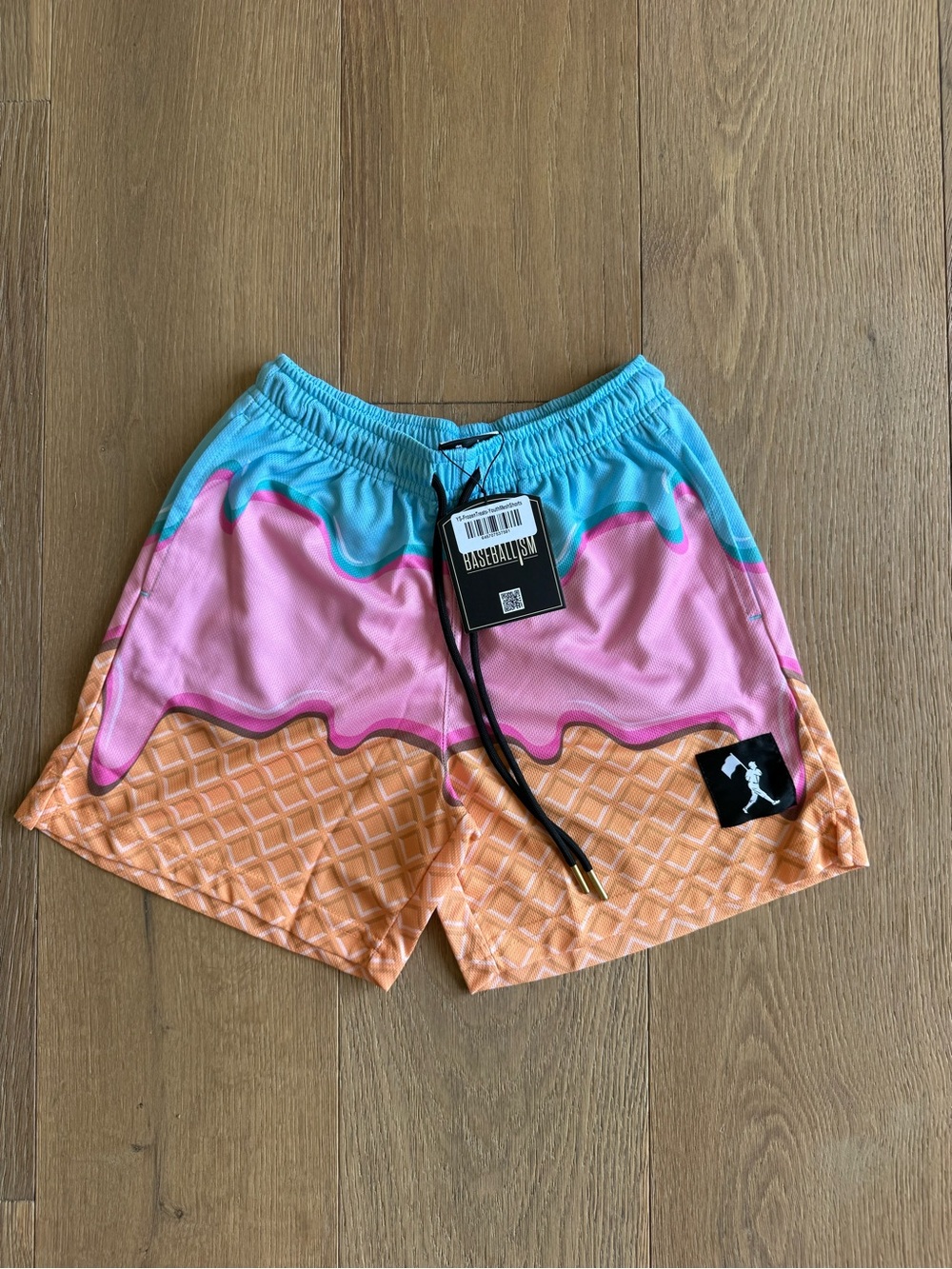 Baseballism Frozen Treats Ice Cream Sundae Diamond Air Mesh Shorts - Youth -NWT